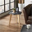 Bowery Hill Gray Tray-Top Metal End Table with Hexagonal Design