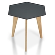 Bowery Hill Gray Tray-Top Metal End Table with Hexagonal Design