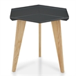 Bowery Hill Gray Tray-Top Metal End Table with Hexagonal Design