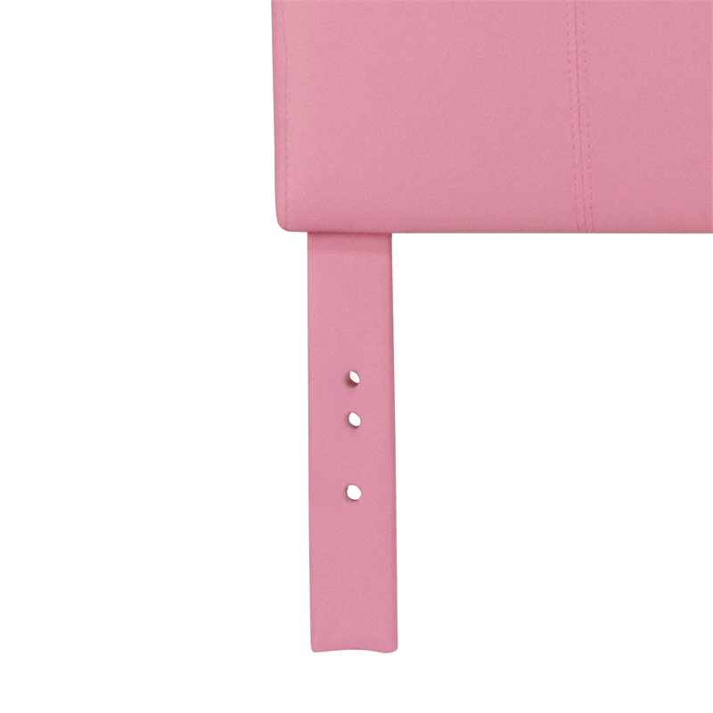 Bowery Hill Faux Leather Full/Queen Panel Headboard in Pink