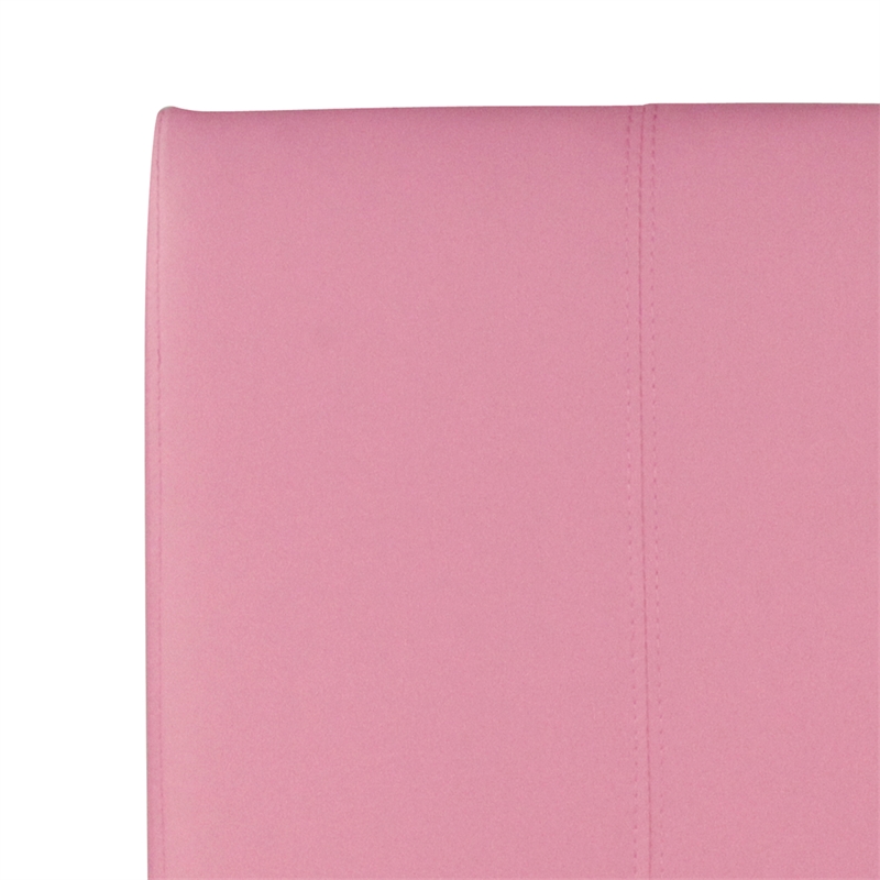 Bowery Hill Faux Leather Full/Queen Panel Headboard in Pink
