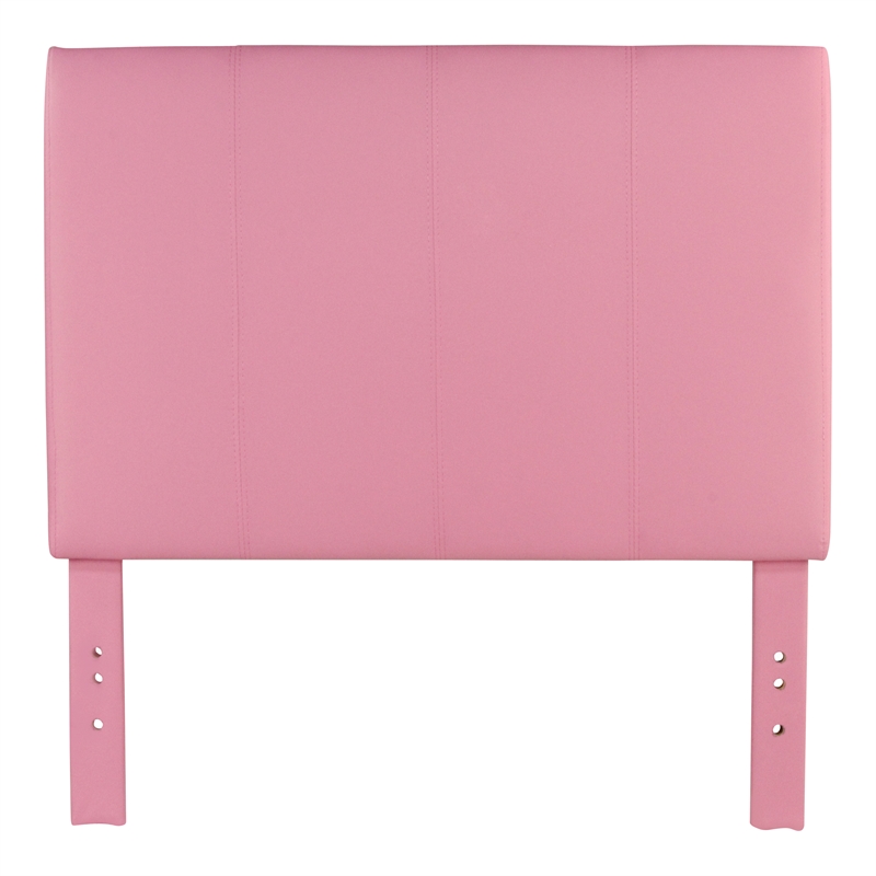 Bowery Hill Faux Leather Full/Queen Panel Headboard in Pink
