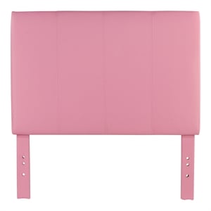 Bowery Hill Faux Leather Full/Queen Panel Headboard in Pink