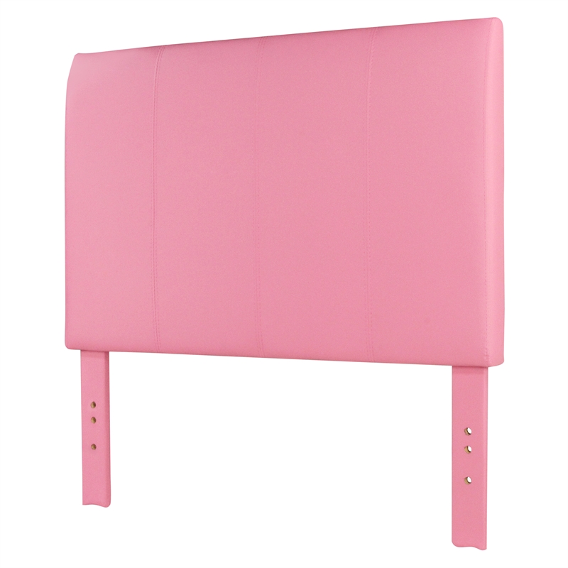 Bowery Hill Faux Leather Full/Queen Panel Headboard in Pink