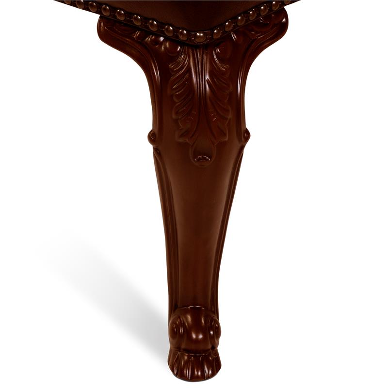 Bowery Hill Wood Dining Chair Pair with Carved Back in Brown Cherry
