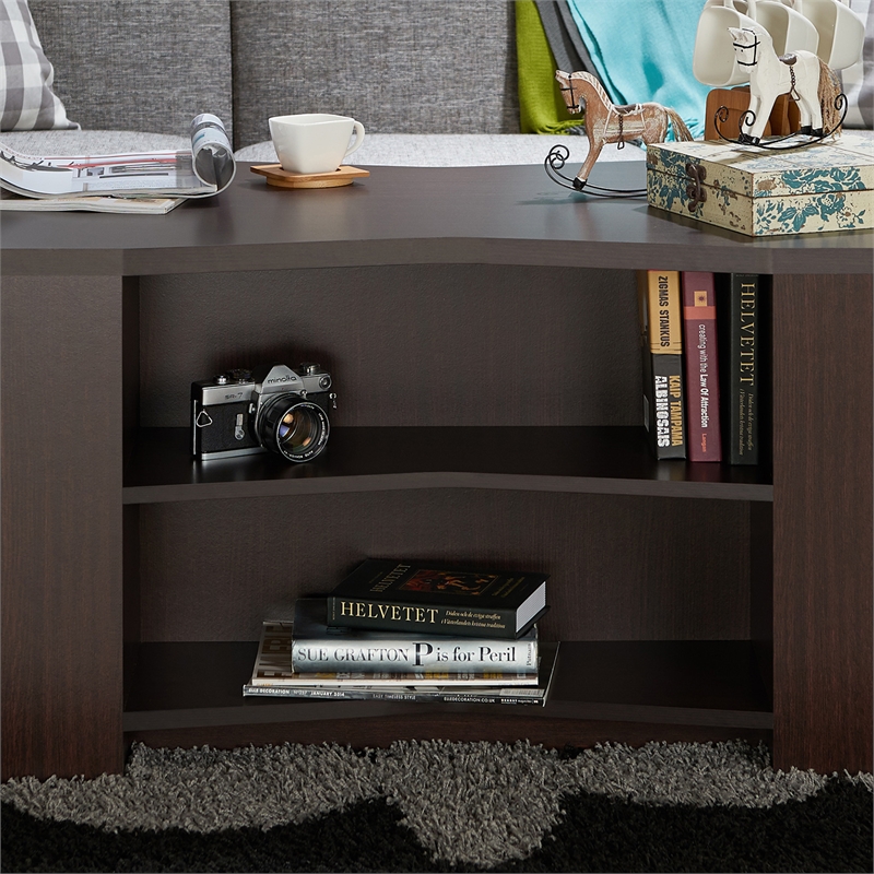 Bowery Hill Modern Wood Storage Coffee Table in Walnut Finish