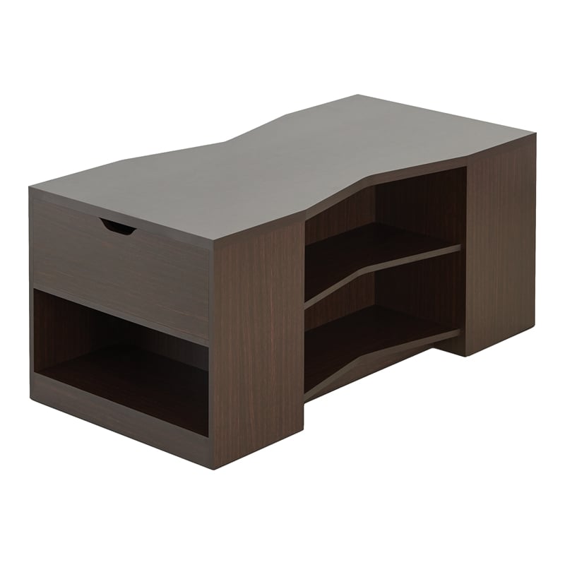 Bowery Hill Modern Wood Storage Coffee Table in Walnut Finish