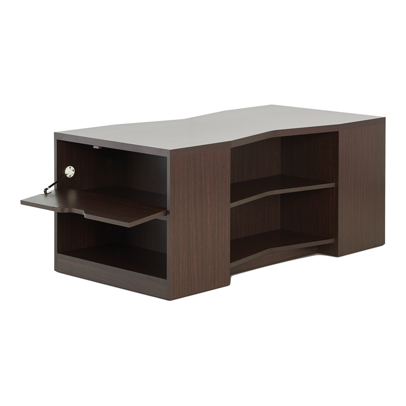 Bowery Hill Modern Wood Storage Coffee Table in Walnut Finish
