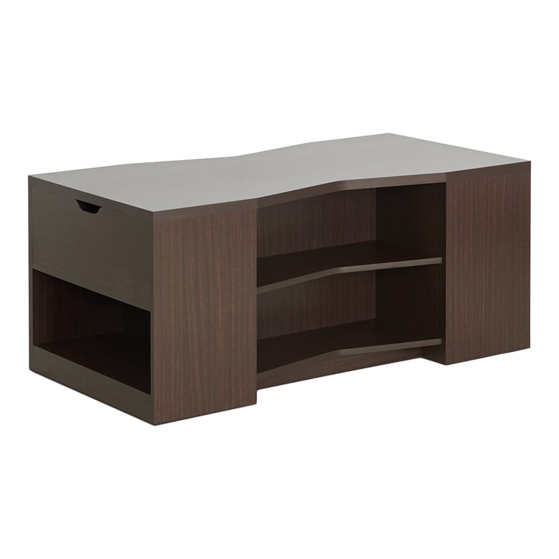 Bowery Hill Modern Wood Storage Coffee Table in Walnut Finish