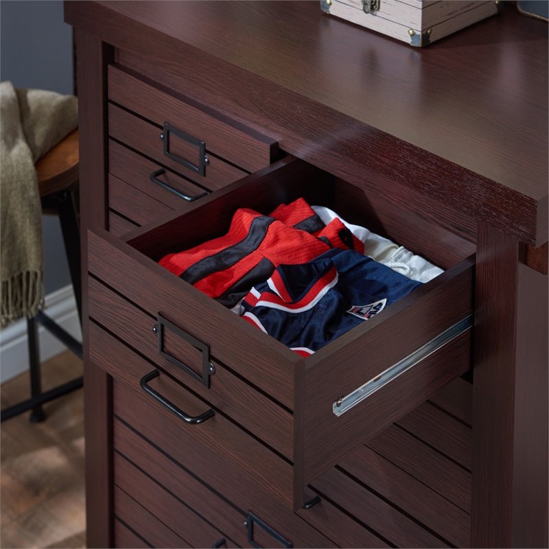 Bowery Hill Transitional Wood 6-Drawer Chest in Espresso