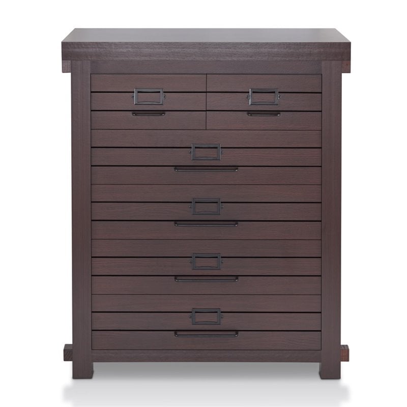 Bowery Hill Transitional Wood 6-Drawer Chest in Espresso