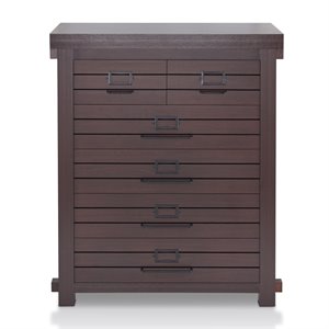 Bowery Hill Transitional Wood 6-Drawer Chest in Espresso
