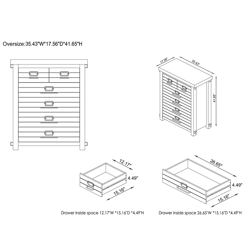 Bowery Hill Transitional Wood 6-Drawer Chest in Espresso