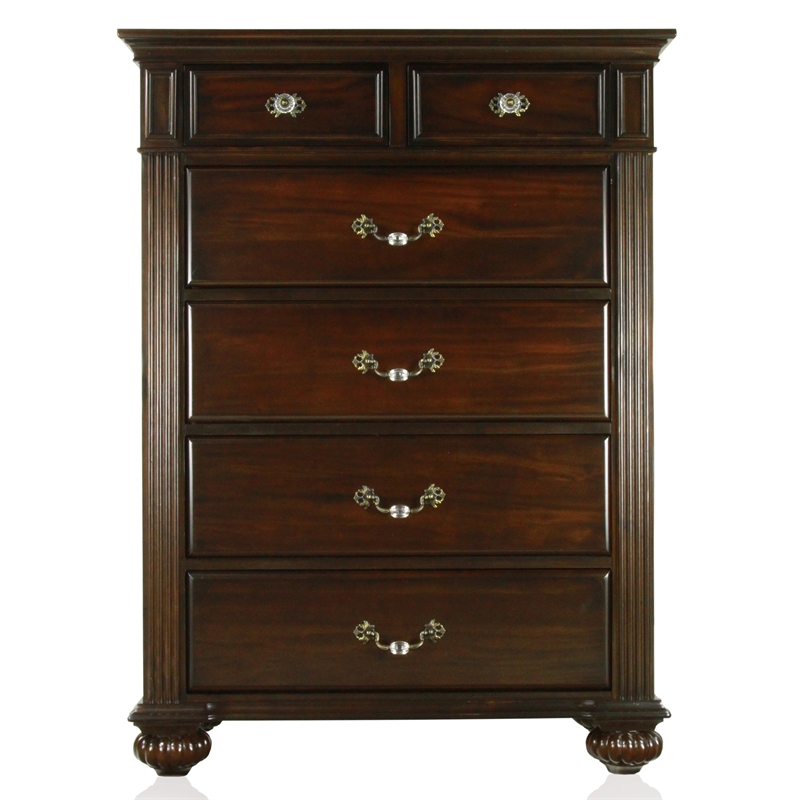 Bowery Hill Dark Walnut Solid Wood 3-Piece California King Bedroom Set