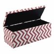 Bowery Hill Contemporary Fabric Storage Bench in Red