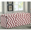 Bowery Hill Contemporary Fabric Storage Bench in Red