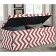 Bowery Hill Contemporary Fabric Storage Bench in Red