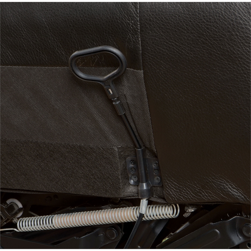 Bowery Hill Brown Top Grain Leather Reclining Loveseat with Storage