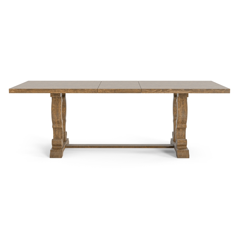 Bowery Hill Rustic Solid Wood Dining Table in Natural Tone Finish