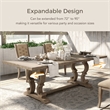 Bowery Hill Rustic Solid Wood Dining Table in Natural Tone Finish