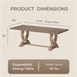 Bowery Hill Rustic Solid Wood Dining Table in Natural Tone Finish