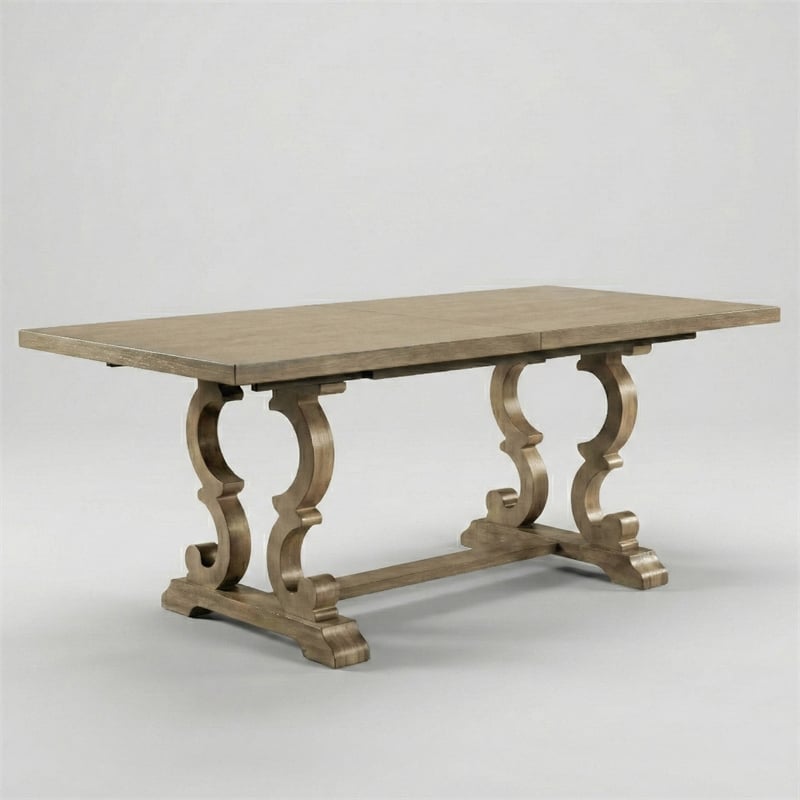 Bowery Hill Rustic Solid Wood Dining Table in Natural Tone Finish