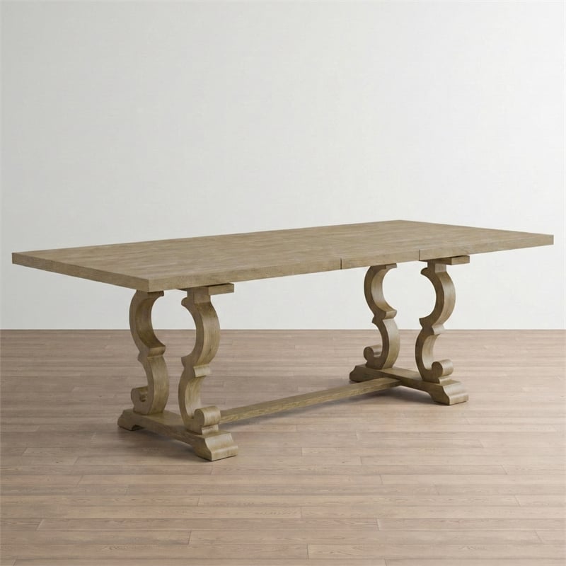 Bowery Hill Rustic Solid Wood Dining Table in Natural Tone Finish