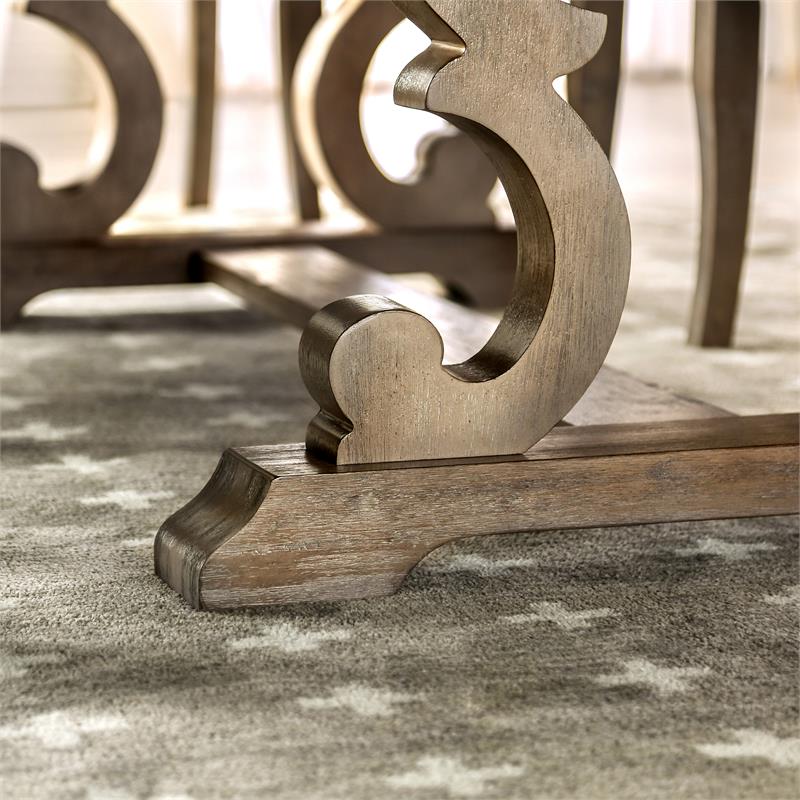 Bowery Hill Rustic Solid Wood Dining Table in Natural Tone Finish