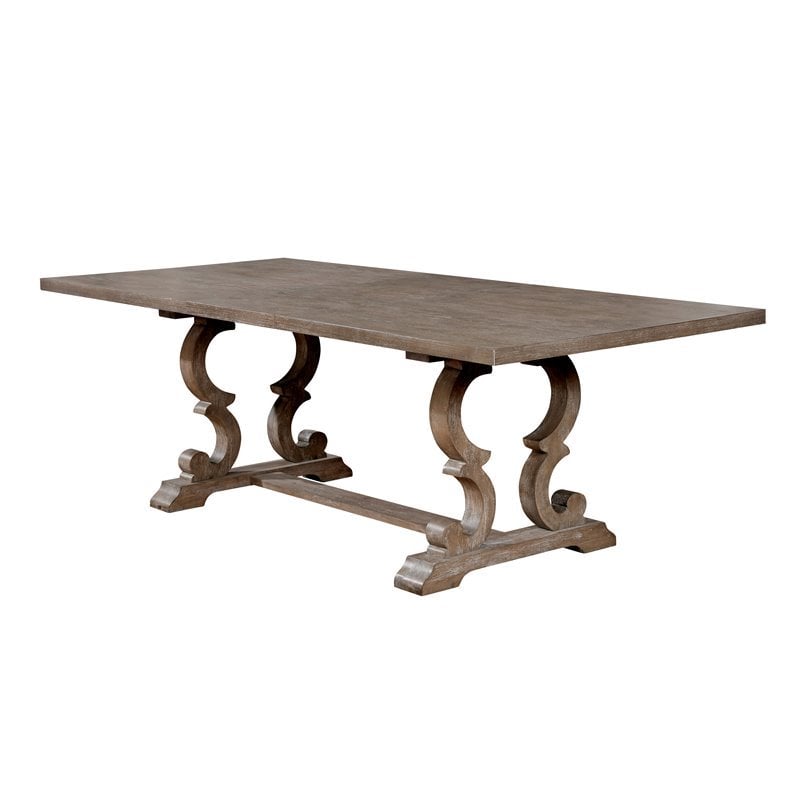 Bowery Hill Rustic Solid Wood Dining Table in Natural Tone Finish