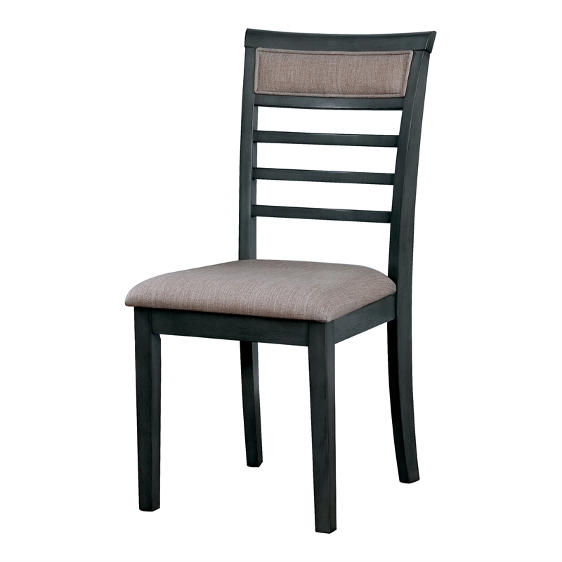 Bowery Hill Weathered Gray 5-Piece Rustic Dining Set with Ladder Chairs