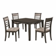 Bowery Hill Weathered Gray 5-Piece Rustic Dining Set with Ladder Chairs