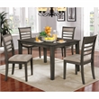 Bowery Hill Weathered Gray 5-Piece Rustic Dining Set with Ladder Chairs