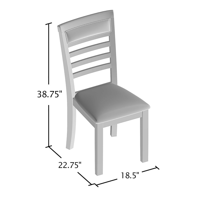 Bowery Hill Weathered Gray 5-Piece Rustic Dining Set with Ladder Chairs