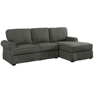 Bowery Hill Transitional Fabric Right Facing Sectional in Gray