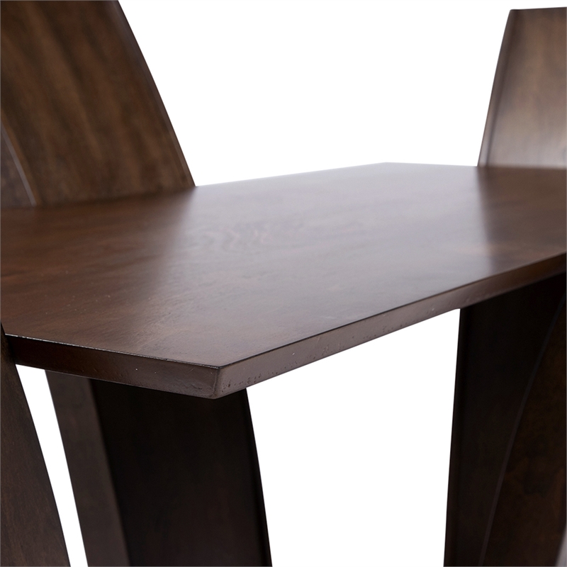 Bowery Hill 7-Piece Contemporary Wood Dining Table Set in Brown Cherry Finish