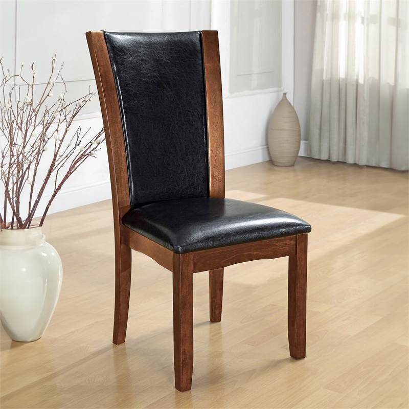 Bowery Hill 7-Piece Contemporary Wood Dining Table Set in Brown Cherry Finish