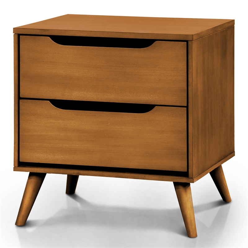 Bowery Hill 4-Piece Oak Wood King Bedroom Set with Dresser and Mirror