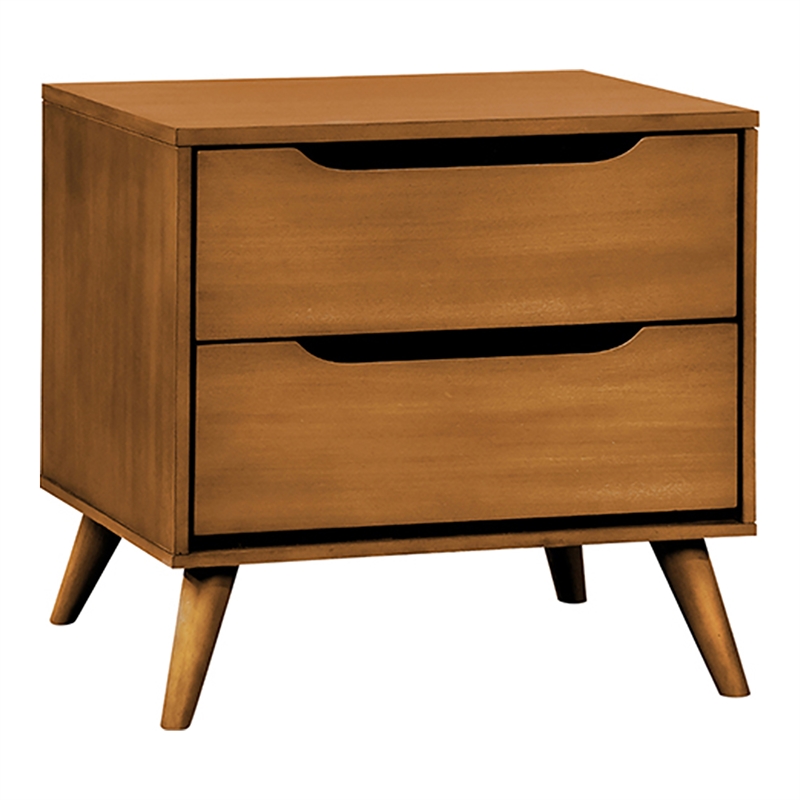 Bowery Hill 4-Piece Oak Wood King Bedroom Set with Dresser and Mirror