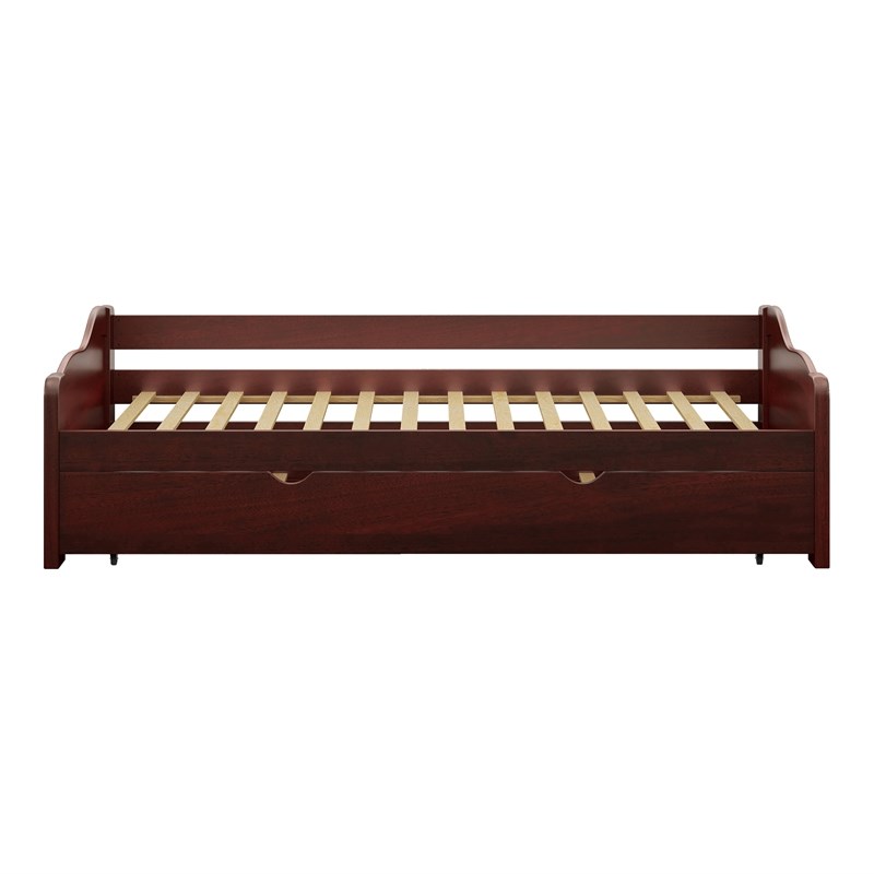 Bowery Hill Wood Daybed with Twin Trundle in Cherry Finish