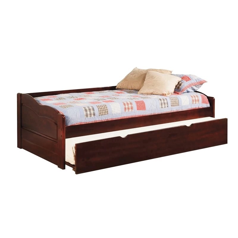 Bowery Hill Wood Daybed with Twin Trundle in Cherry Finish