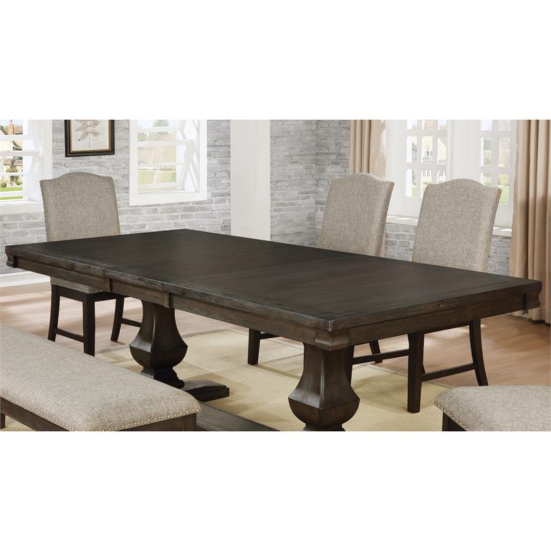 Bowery Hill 6-Piece Solid Wood Dining Table Set in Espresso Finish
