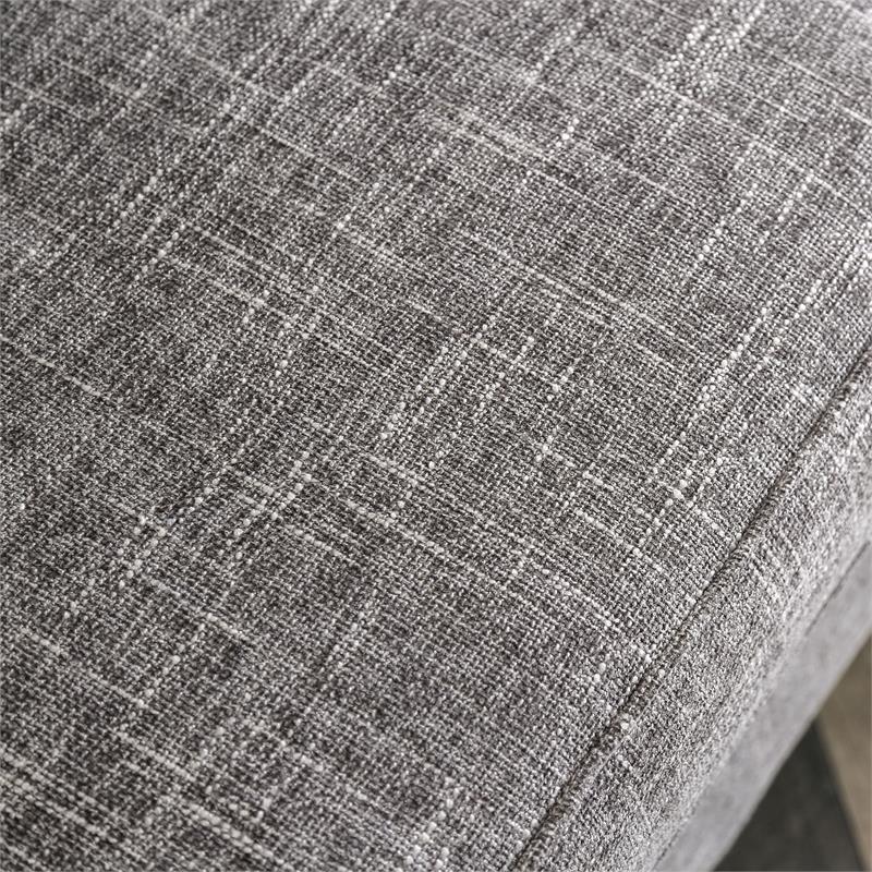 Bowery Hill Transitional Fabric Armchair in Gray with Rolled Arms