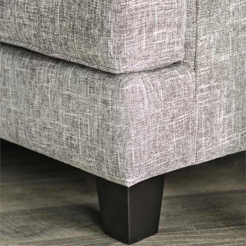 Bowery Hill Transitional Fabric Armchair in Gray with Rolled Arms