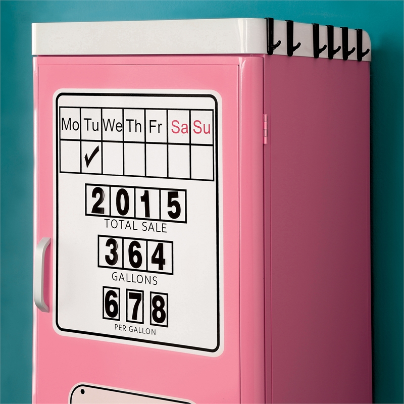 Bowery Hill Contemporary Metal 2-Shelf Kids Closet in Pink