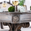Bowery Hill Rustic Wood Dining Table with Double Pedestal Base