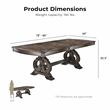 Bowery Hill Rustic Wood Dining Table with Double Pedestal Base