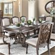 Bowery Hill Rustic Wood Dining Table with Double Pedestal Base