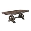 Bowery Hill Rustic Wood Dining Table with Double Pedestal Base