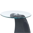 Bowery Hill Contemporary Glass Top End Table in Gray with Abstract Base