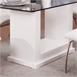 Bowery Hill Contemporary Tempered Glass Dining Table in White